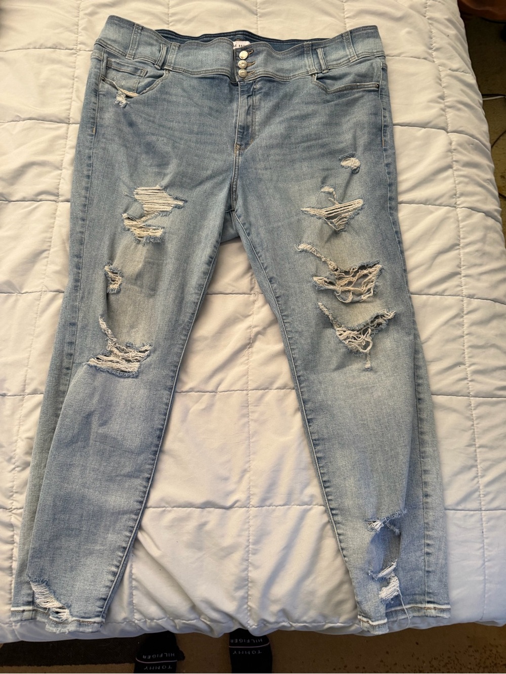 Lane Bryant Light Blue Distressed Skinny Jeans